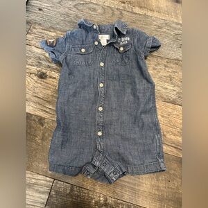 Ralph Lauren Blue Denim baby summer Romper 6 month